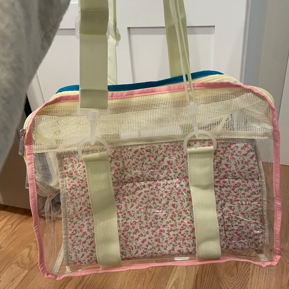 PVC clear pet carrier tote bag